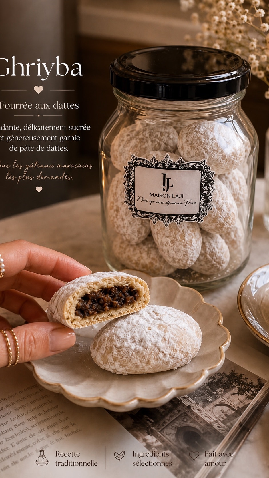 Ghriba Maison Laji fourrée aux dattes