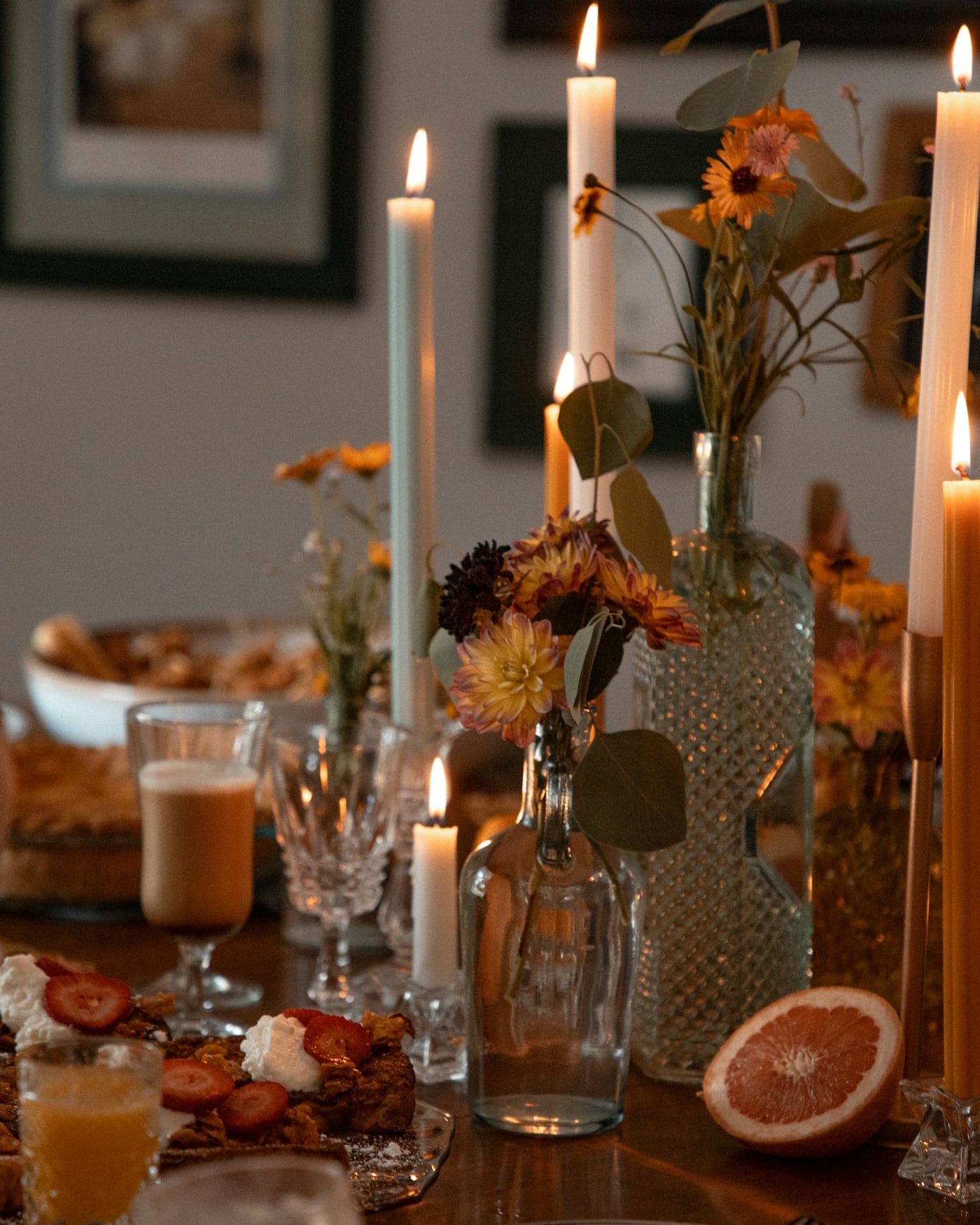 Table de fête aux chandelles